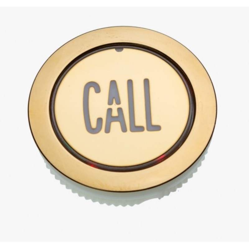 Round button - gold - red - 24 volts